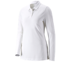 e.s. Pique-Polo longsleeve cotton stretch,dames