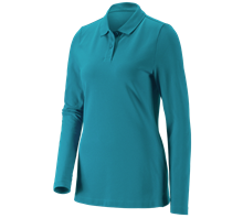 e.s. Pique-Polo longsleeve cotton stretch,dames