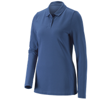e.s. Pique-Polo longsleeve cotton stretch,dames