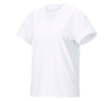 e.s. T-Shirt cotton stretch rolled sleeve, dames