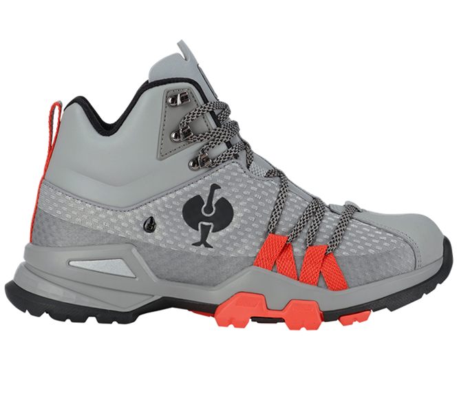 Hoofdaanzicht, Werkschoenen, O2 Werkschoenen e.s. Kobuk mid, parelgrijs/zonnig rood