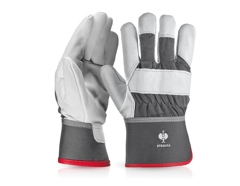 Hoofdaanzicht, Leer, Handschoenen Platinum van generfd leder