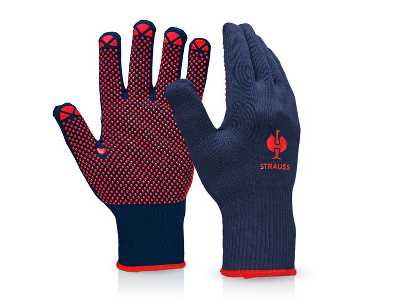 Hoofdaanzicht, Handschoenen, PVC-gebreide handschoenen Rondo, blauw