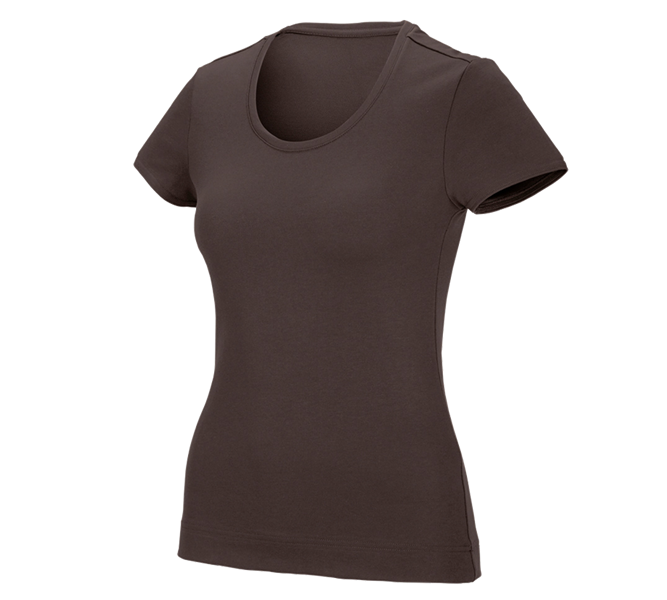 Hoofdaanzicht, T-Shirts, e.s. Functioneel T-shirt poly cotton, dames, kastanje
