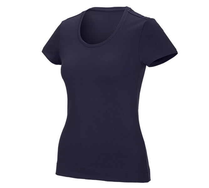 Hoofdaanzicht, Basics, e.s. Functioneel T-shirt poly cotton, dames, donkerblauw