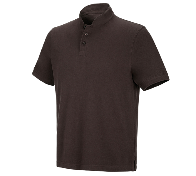 Hoofdaanzicht, Schrijnwerkers / Meubelmakers, e.s. Poloshirt cotton Mandarin, kastanje