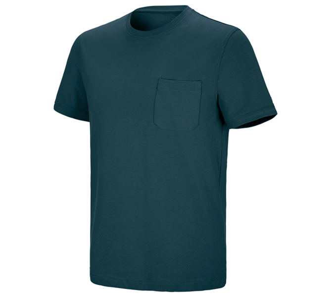 Hoofdaanzicht, Basics, e.s. T-shirt cotton stretch Pocket, zeeblauw