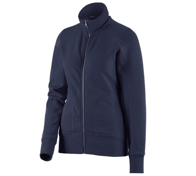 Hoofdaanzicht, Basics, e.s. Sweatjack poly cotton, dames, donkerblauw