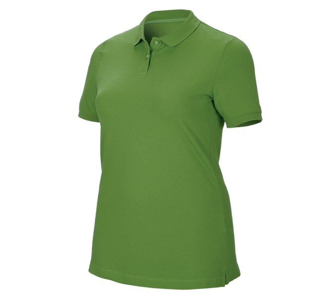 Hoofdaanzicht, Basics, e.s. Pique-Polo cotton stretch, dames, plus fit, zeegroen
