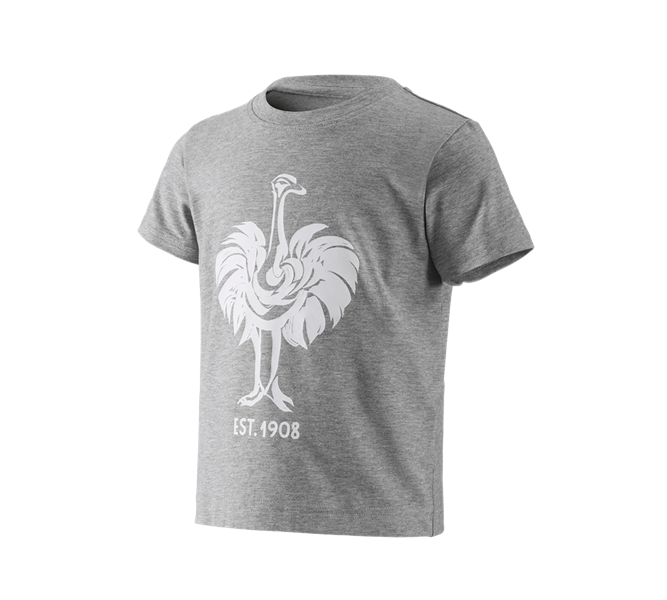 Hoofdaanzicht, Kinderen, e.s. T-Shirt 1908, kinderen, grijs mêlee/wit