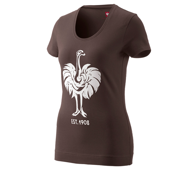 Hoofdaanzicht, Schrijnwerkers / Meubelmakers, e.s. T-Shirt 1908, dames, kastanje/wit
