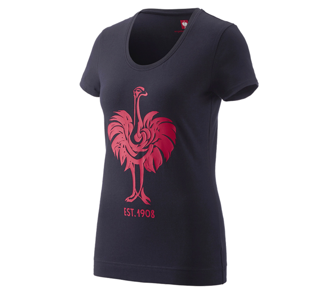 Hoofdaanzicht, Basics, e.s. T-Shirt 1908, dames, donkerblauw/bessen