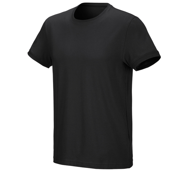 Hoofdaanzicht, Heren, e.s. T-Shirt cotton stretch, zwart