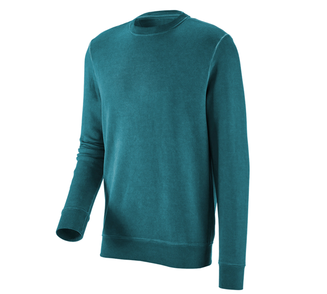 Hoofdaanzicht, Basics, e.s. Sweatshirt vintage poly cotton, donker cyaan vintage