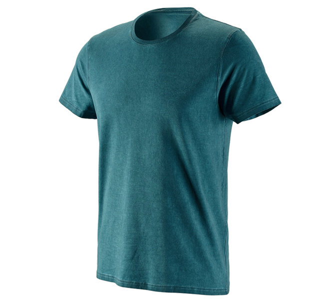 Hoofdaanzicht, Onderwerpen, e.s. T-Shirt vintage cotton stretch, donker cyaan vintage