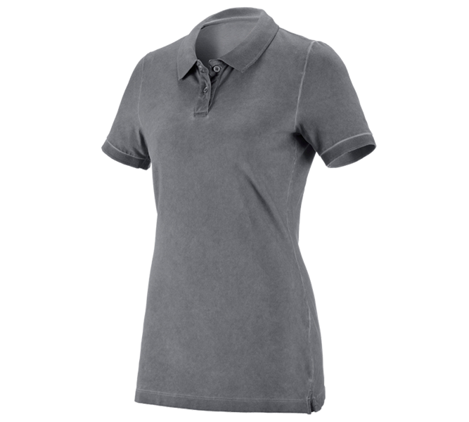 Hoofdaanzicht, Basics, e.s. Polo-Shirt vintage cotton stretch, dames, cement vintage