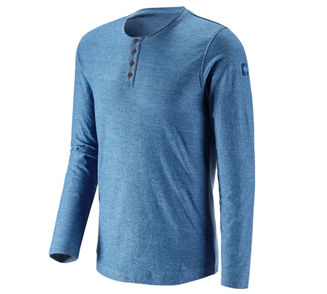Hoofdaanzicht, Heren, Longsleeve e.s.vintage, arctisch blauw melange