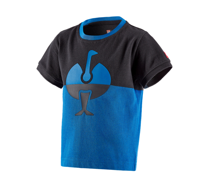 Hoofdaanzicht, Kinderen, e.s. Pique-Shirt colourblock, kinderen, grafiet/gentiaanblauw