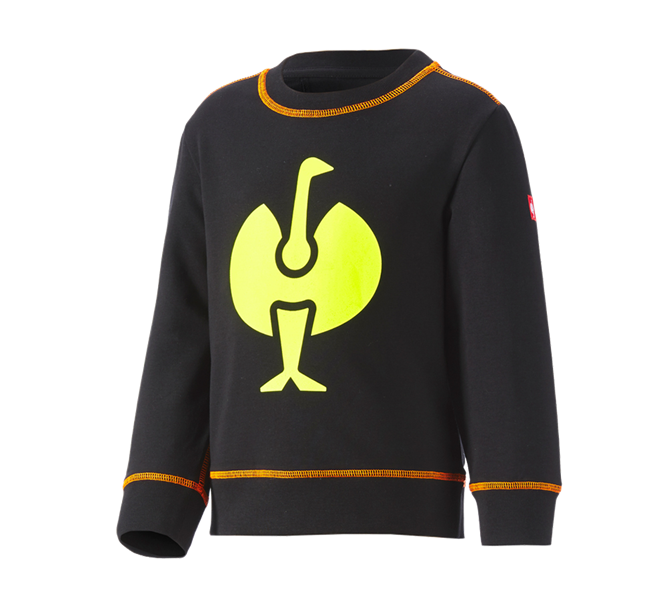 Hoofdaanzicht, e.s.motion 2020, Sweatshirt e.s.motion 2020, kinderen, zwart/signaalgeel/signaaloranje