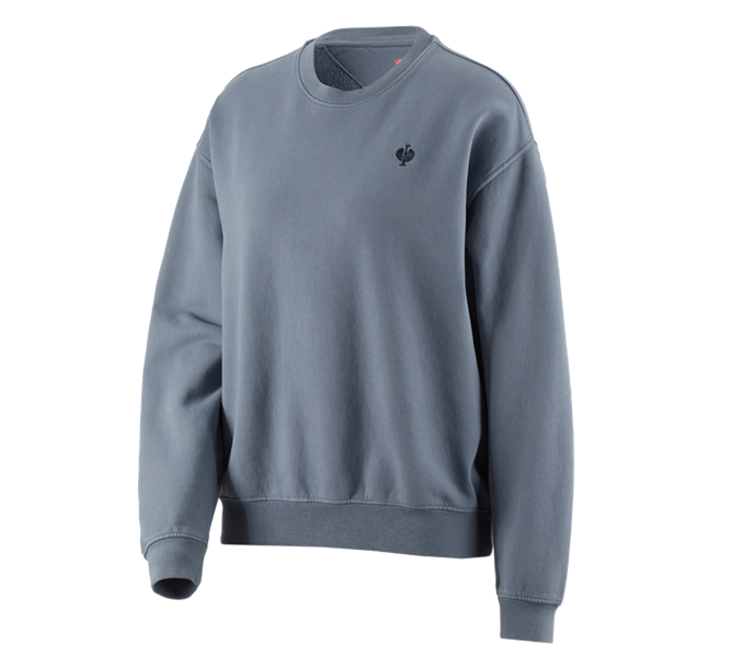 Hoofdaanzicht, e.s.motion ten, Oversized damessweatshirt e.s.motion ten, rookblauw vintage