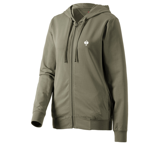 Hoofdaanzicht, Kleding, Capuchon-Sweatjack e.s.motion ten,dames, moerasgroen vintage