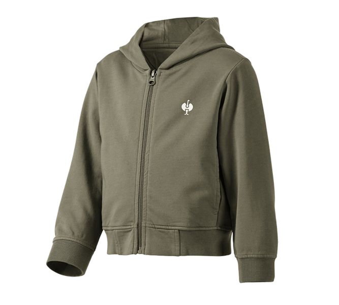 Hoofdaanzicht, Bovenkleding, Capuchon-Sweatjack e.s.motion ten, kinderen, moerasgroen vintage