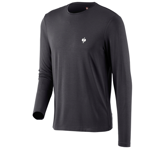 Hoofdaanzicht, Heren, Modal-Longsleeve e.s.concrete, zwart