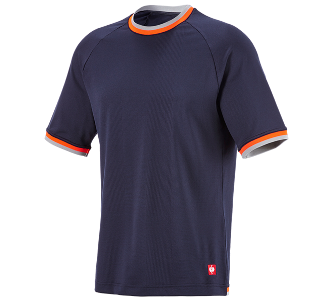 Hoofdaanzicht, Heren, Functionele-T-shirt e.s.ambition, donkerblauw/signaaloranje