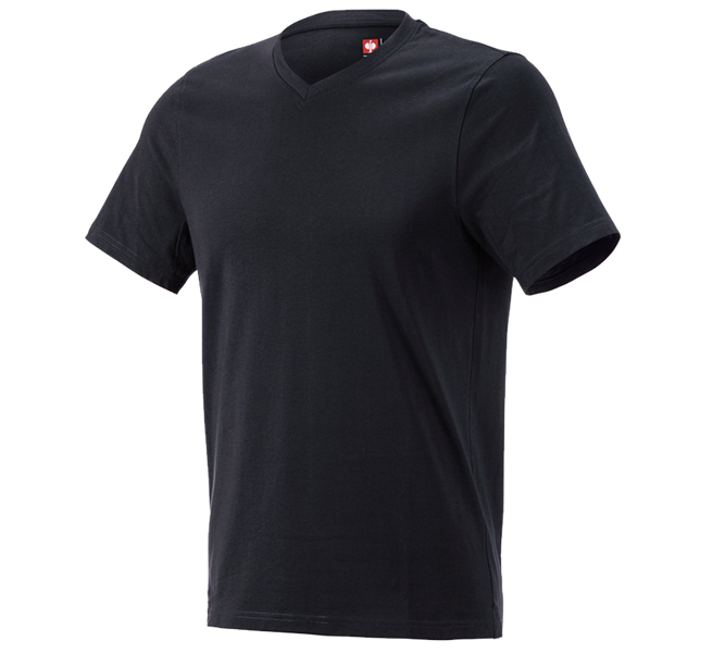 Hoofdaanzicht, Basics, e.s. T-Shirt cotton V-Neck, zwart