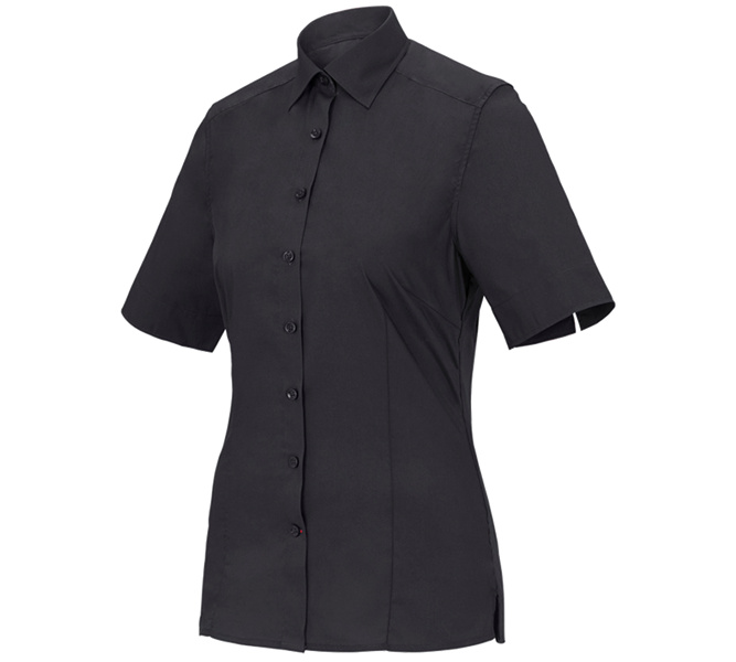 Hoofdaanzicht, Basics, Business-blouse e.s.comfort, korte mouw, zwart