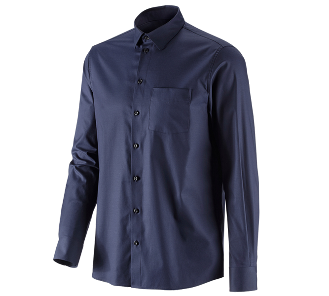 Hoofdaanzicht, Heren, e.s. Business overhemd cotton stretch, comfort fit, donkerblauw