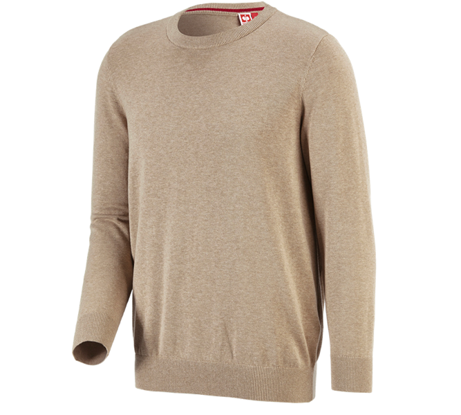 Hoofdaanzicht, Schrijnwerkers / Meubelmakers, e.s. Gebreide pullover, ronde hals, kaki melange