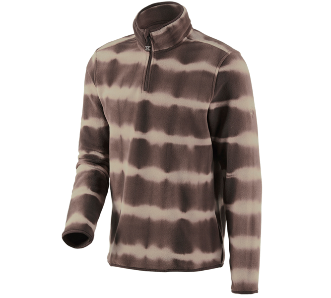 Hoofdaanzicht, Truien | Schipperstruien, Fleece schipperstrui tie-dye e.s.motion ten, kastanje/pecannootbruin
