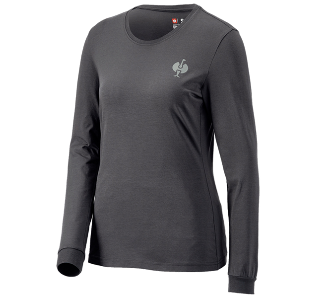 Hoofdaanzicht, Bovenkleding, e.s. Pyjama longsleeve, dames, carbongrijs