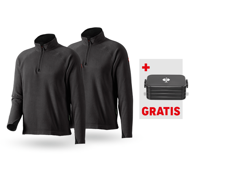 Hoofdaanzicht, Truien | Schipperstruien, SET: 2x Microfleece schipperstrui dryplexx® micro, zwart