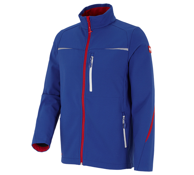Hoofdaanzicht, Heren, Softshelljack e.s.motion 2020, korenblauw/vuurrood