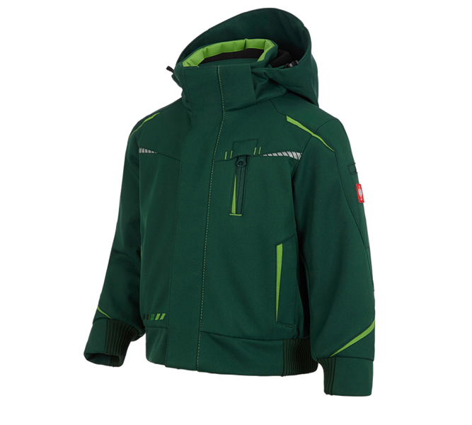 Hoofdaanzicht, e.s.motion 2020, Winter-softshelljack e.s.motion 2020, kinderen, groen/zeegroen