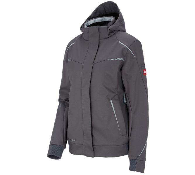 Hoofdaanzicht, Softshell Jassen, Winter softshelljack e.s.motion 2020, dames, antraciet/platina
