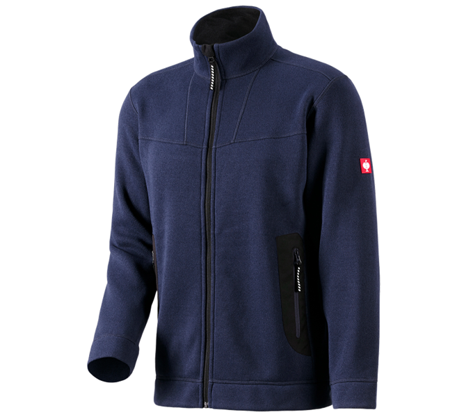 Hoofdaanzicht, Fleece Jassen | Gebreide Jassen, e.s. Jack therma-plus, donkerblauw
