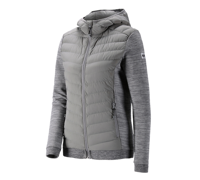 Hoofdaanzicht, Zoeken, Hybrid gebreid capuchonjack e.s.motion ten, dames, graniet melange