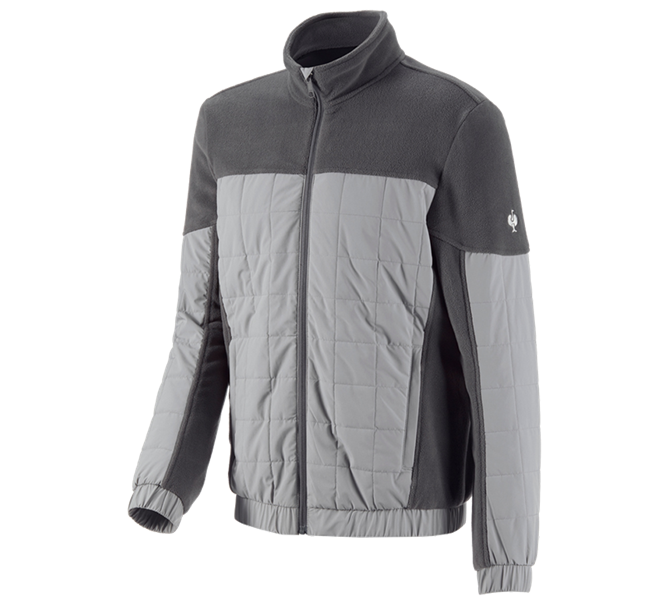 Hoofdaanzicht, Fleece Jassen | Gebreide Jassen, Hybride fleecejack e.s.concrete, antraciet/parelgrijs