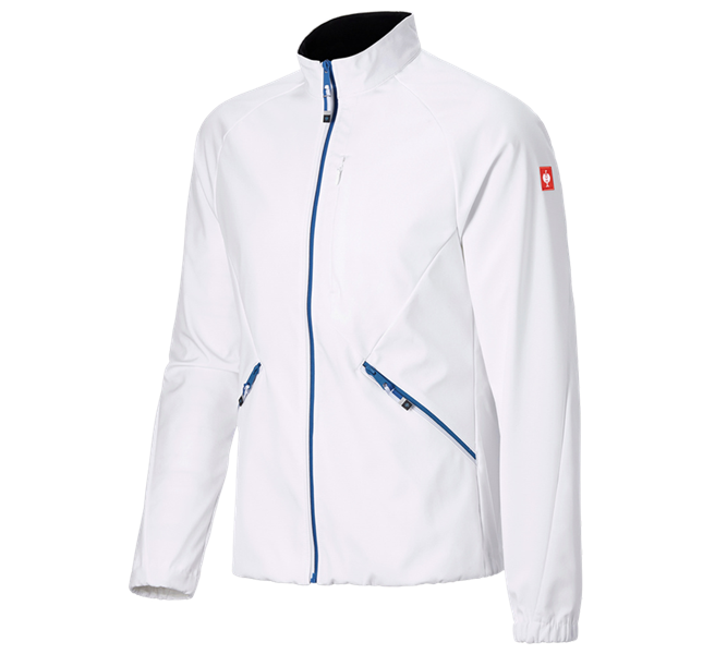 Hoofdaanzicht, Softshell Jassen, Softshelljack e.s.ambition, wit/gentiaanblauw
