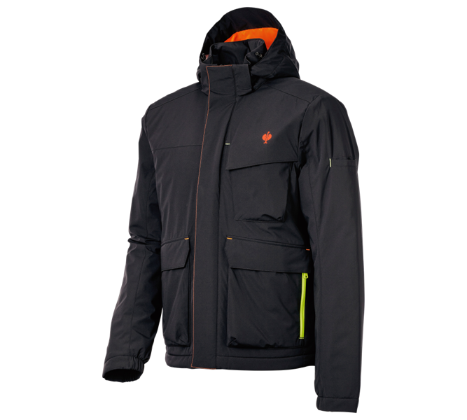 Hoofdaanzicht, Nieuwe, Winterjack e.s.trail, zwart/antraciet/signaaloranje/signaalgeel