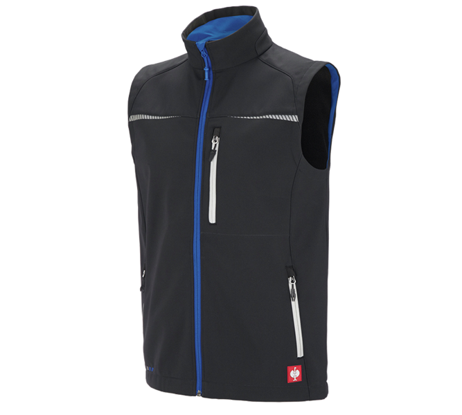 Hoofdaanzicht, Heren, Softshell-bodywarmer e.s.motion 2020, grafiet/gentiaanblauw