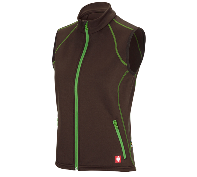 Hoofdaanzicht, Schrijnwerkers / Meubelmakers, Bodywarmer thermo stretch e.s.motion 2020, dames, kastanje/zeegroen
