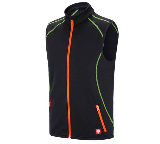 Hoofdaanzicht, e.s.motion 2020, Function bodywarmer thermostretch e.s.motion 2020, zwart/signaalgeel/signaaloranje