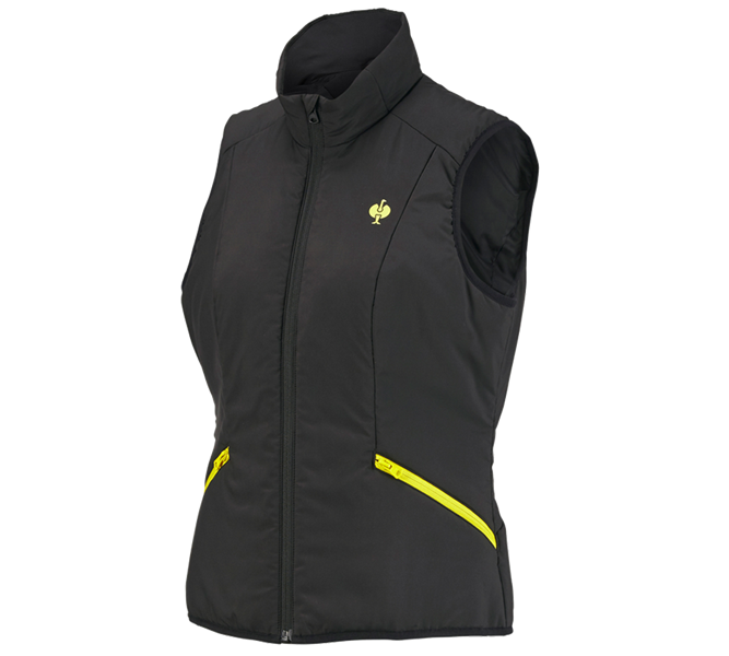 Hoofdaanzicht, Werkvesten, Bodywarmer e.s.trail, dames, zwart/zuurgeel