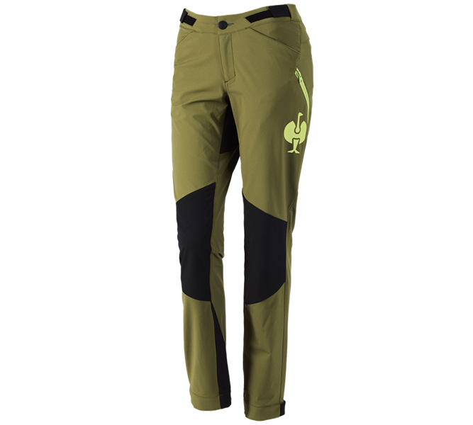 Hoofdaanzicht, Werkbroeken, Functionele broek e.s.trail, dames, jeneverbesgroen/limegroen