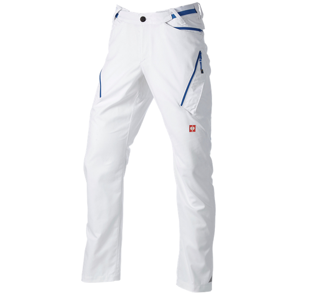 Hoofdaanzicht, Zoeken, Multipocketbroek e.s.ambition, wit/gentiaanblauw