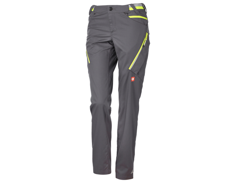 Hoofdaanzicht, Nieuwe, Multipocketbroek e.s.ambition, dames, antraciet/signaalgeel